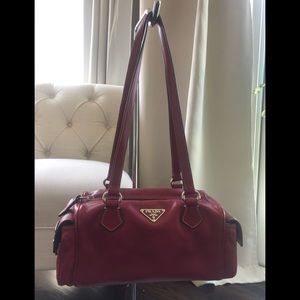 Prada lambskin bag (Vitello Heavy in Cerise)